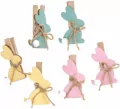 Klamerki drewniane króliczki 4,8cm 6szt pastel - tantis.pl
