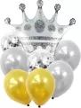 Zestaw balonów Korona srebrna 9el - tantis.pl