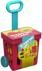 Wózek sklepowy na kółkach z akcesoriami