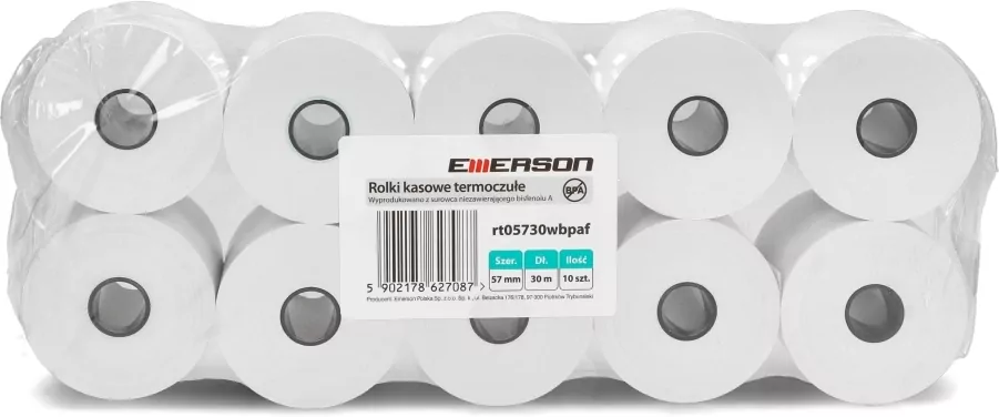 Rolki kasowe termoczułe Emerson 57mm x 30m - tantis.pl