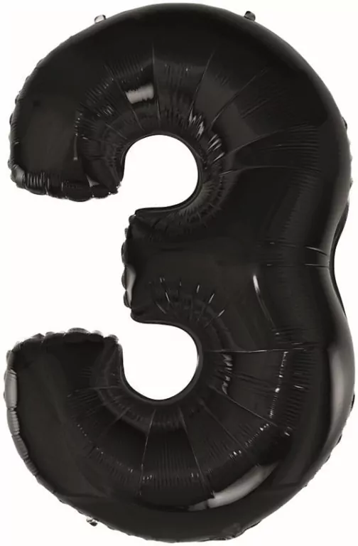 Balon foliowy B&C cyfra 3 czarna 92cm - tantis.pl