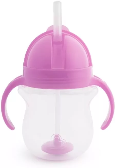 Kubek Munchkin niekapek ze słomką 207ml fioletowy - tantis.pl