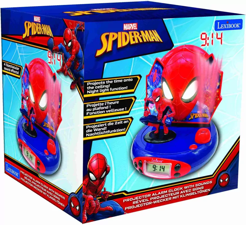 Budzik z projektorem Spider Man Lexibook RP500SP - tantis.pl