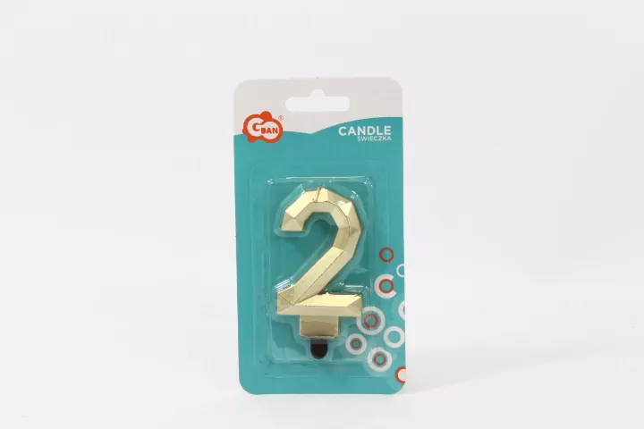 Świeczka Cyfra 2 Diament 7.6cm - tantis.pl