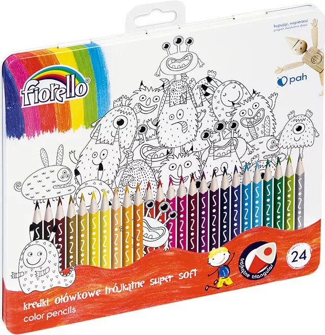 Kredki Super Soft 24 kolory. Metalowe opakowanie - tantis.pl