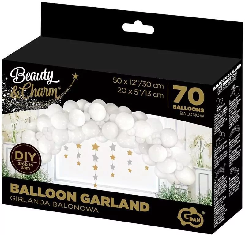Girlanda balonowa biała - tantis.pl
