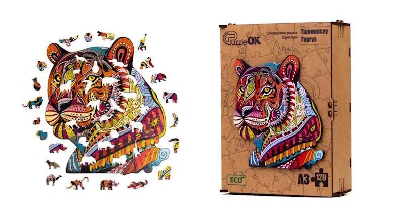 Puzzle drewniane 129. Tajemniczy Tygrys - tantis.pl