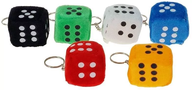 Brelok pluszowa kostka 4,5cm MIX - tantis.pl