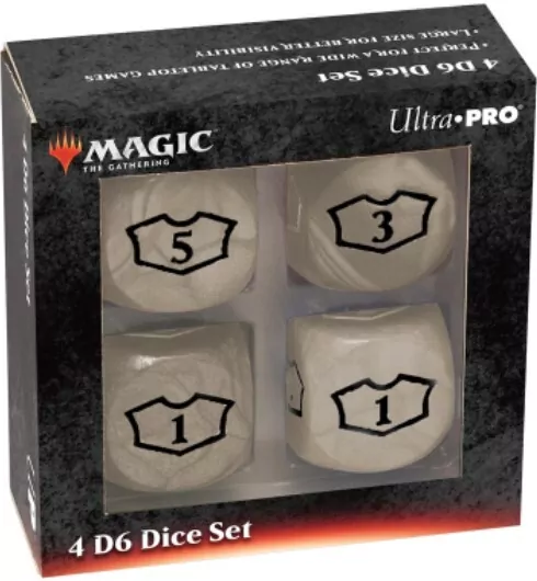Ultra Pro: Magic the Gathering - White Mana - 22 mm Deluxe Loyalty Dice Set - tantis.pl