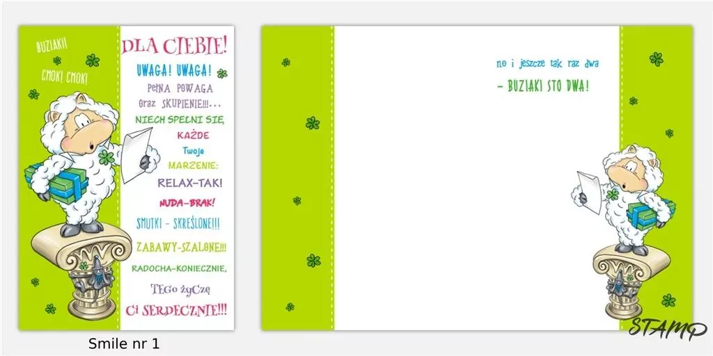 Karnet Smile B6 + koperta. Wzór nr 01 - tantis.pl