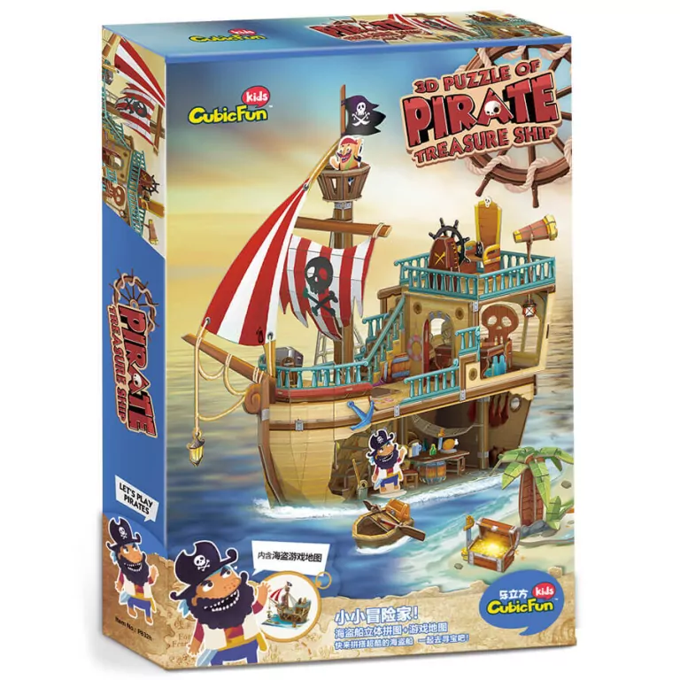 Puzzle 3D Statek piracki ze skarbem - tantis.pl