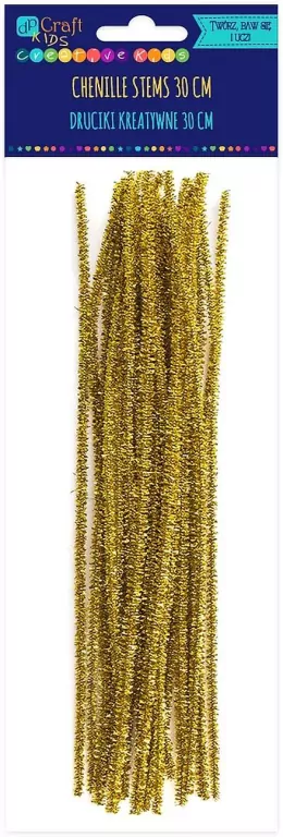 Druciki kreatywne 30cm złote - tantis.pl