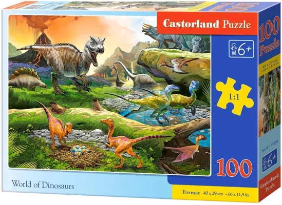 Puzzle 100. World of Dinosaurs. 111084