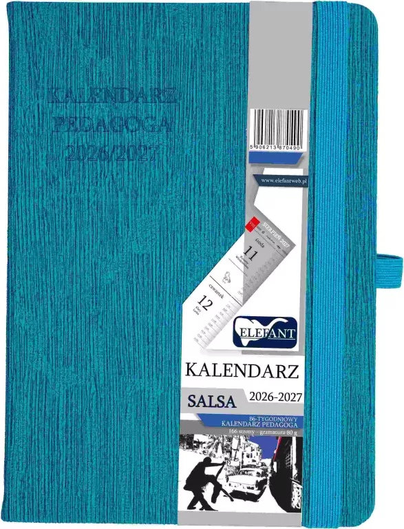 Kalendarz nauczyciela 2026/27 B6 tyg. turkusowy - tantis.pl