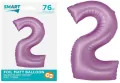 Balon foliowy Smart cyfra 2 lawendowy matowy 76cm - tantis.pl