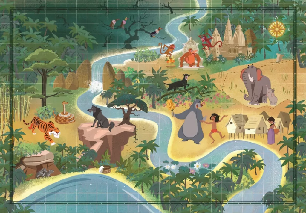 Puzzle 1000 Compact Story Maps The Hungle book - tantis.pl