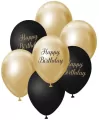 Balony B&C j. złoto-czarny Happy Birthday - tantis.pl