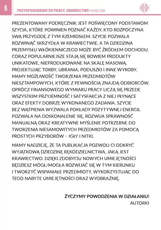Przysposobienie do pracy. Krawiectwo. Podręcznik. - tantis.pl