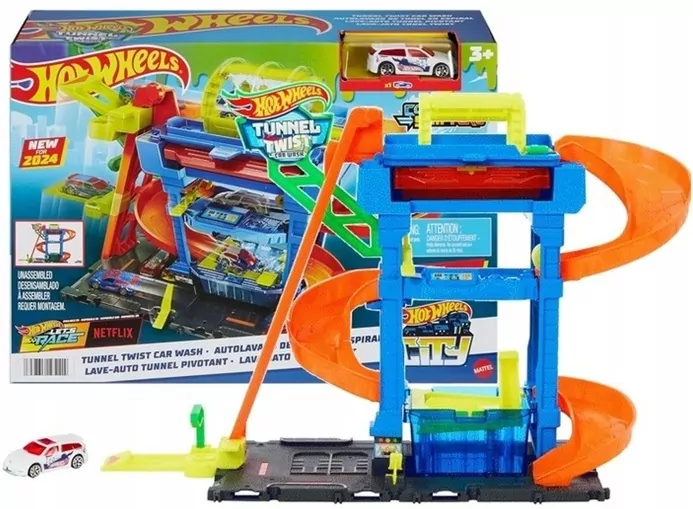 Hot Wheels City Myjnia Odjazdowe zakręty Zestaw - tantis.pl