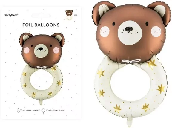 Balon foliowy. Grzechotka miś - tantis.pl