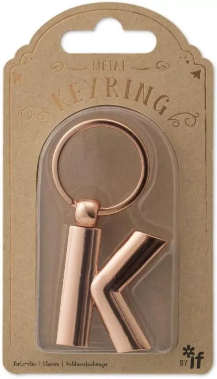 Metalowy brelok do kluczy litera K Keyring - tantis.pl