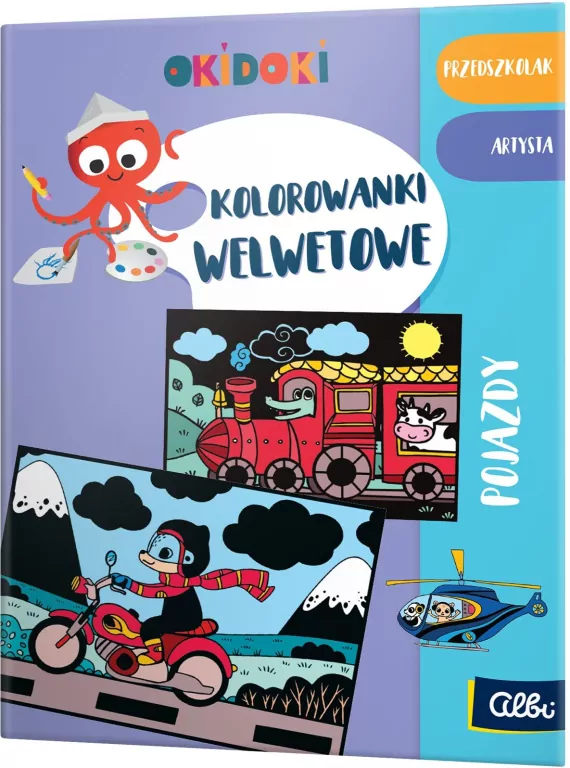 Kolorowanka welurowa. Pojazdy 3+ OKIDOKI - tantis.pl