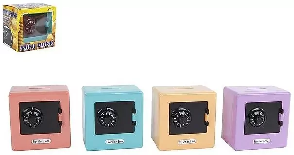 Skarbonka Sejf 9x9cm 4 kolory 570407 mix cena za 1 szt - tantis.pl