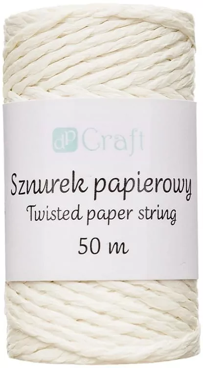 Sznurek papierowy skręcany 50m ecru - tantis.pl