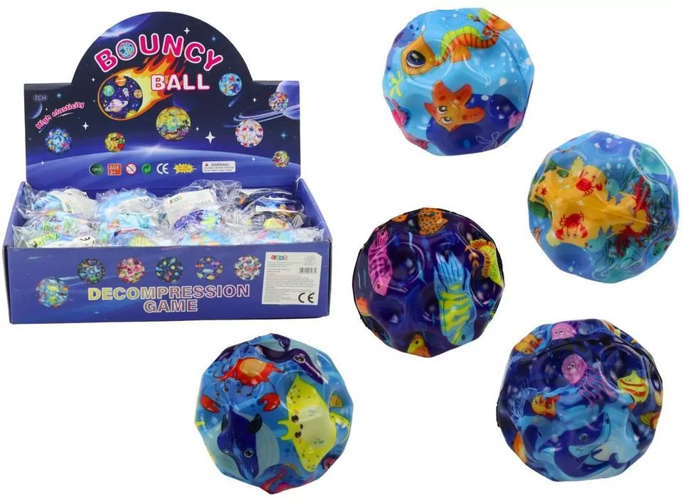 Piłeczka świecąca z wgłębieniami 7cm Ocean MIX - tantis.pl
