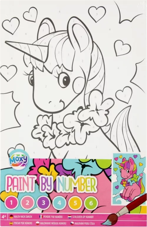 Malowanie po numerach + farbki Jednorożec - tantis.pl