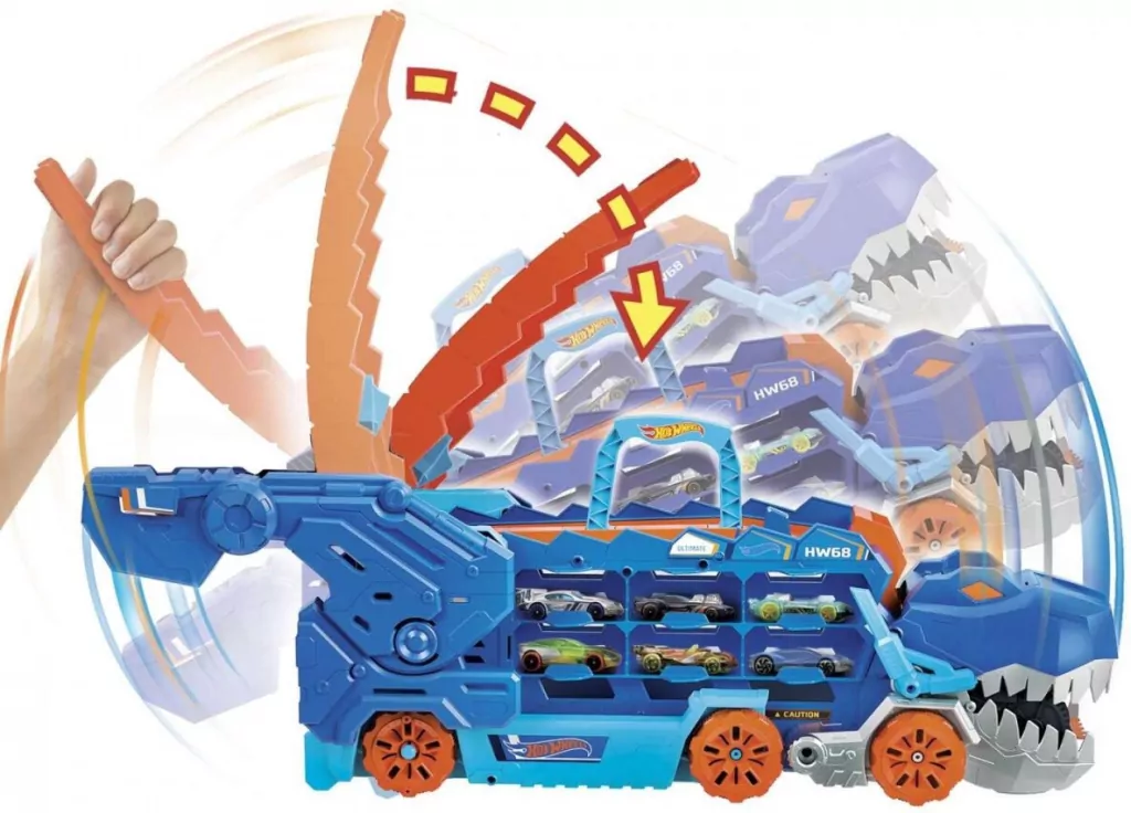 Hot Wheels. City T-Rex Mega Transporter - tantis.pl