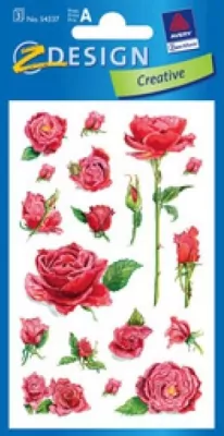 Naklejki papierowe z kwiatkami. Róża