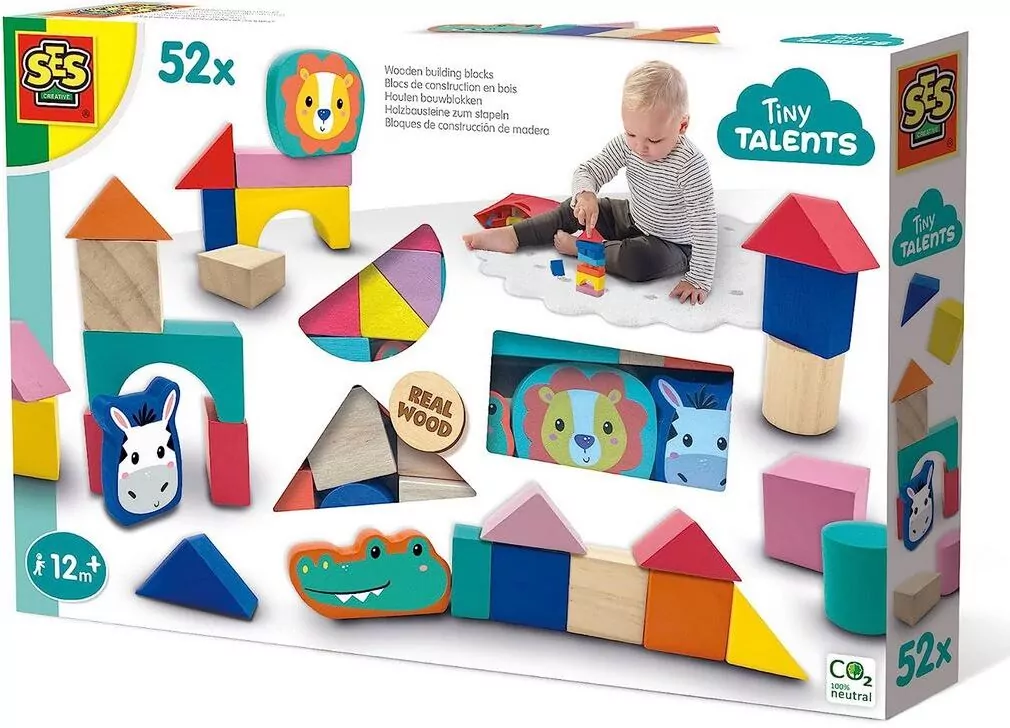 Klocki drewniane kolorowe 52el - tantis.pl