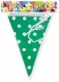 Girlanda flagi w kropki zielona 27.5cmx6m - tantis.pl