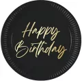 Talerzyki papierowe Happy Birthday 23cm - tantis.pl