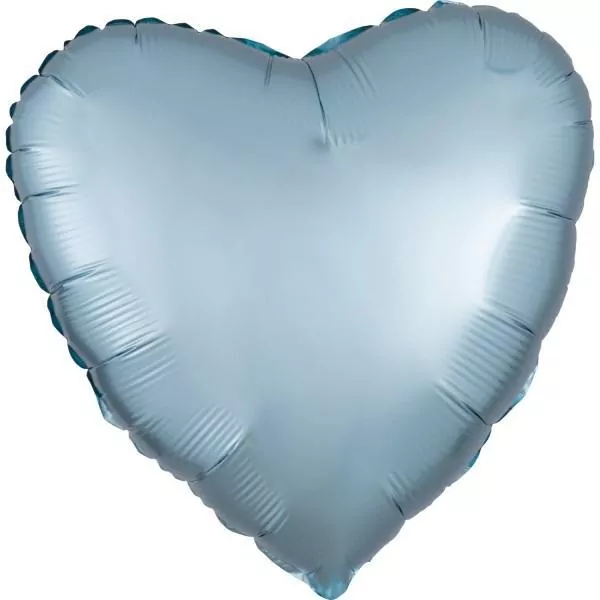 Balon foliowy Lustre Pastel niebieski serce 43cm - tantis.pl