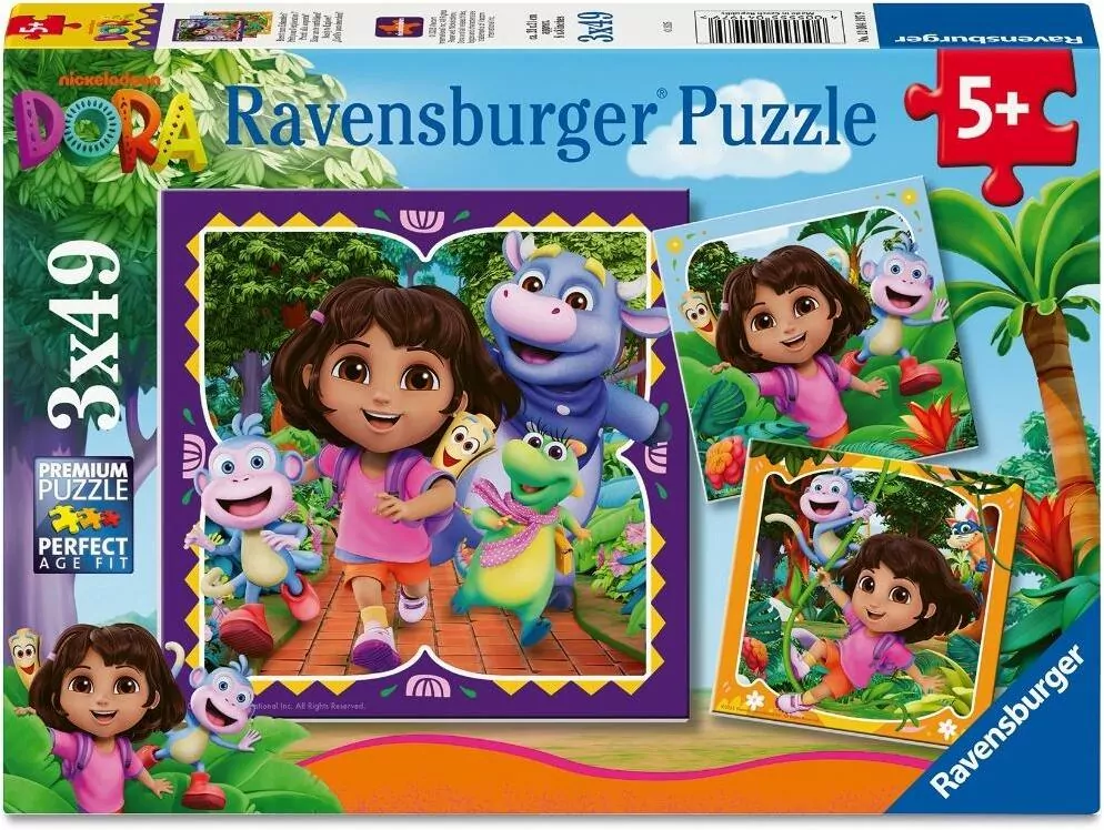 Puzzle dla dzieci 2D: Dora 3x49el - tantis.pl