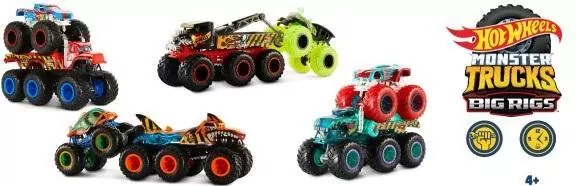 Hot Wheels. Monster Trucks 6-kołowe ciężarówki, mix - tantis.pl