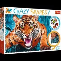 Puzzle 600. Crazy Shapes! Oko w oko z tygrysem - tantis.pl