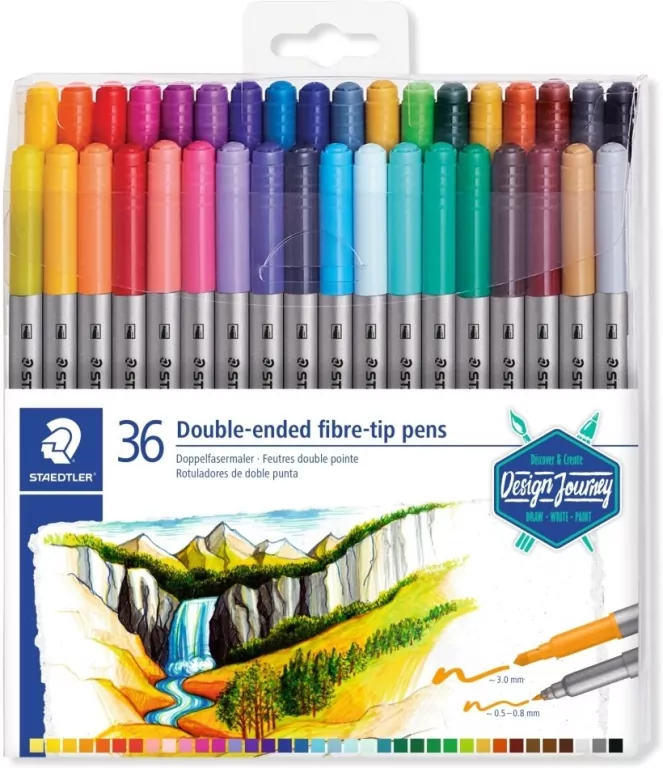 Flamastry dwustronne Design Journey 36 kolorów Staedtler - tantis.pl