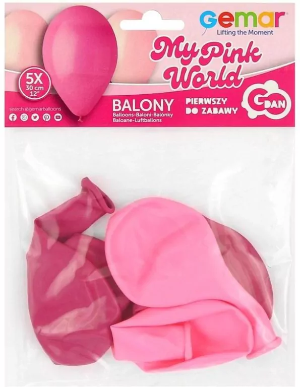 Balony Gemar My Pink World różowe 12.5cm - tantis.pl
