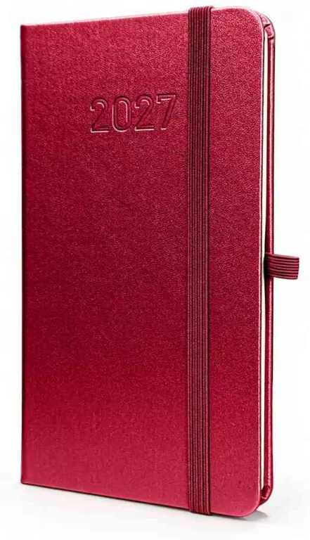 Kalendarz 2027 B6 Slim Tygodniowy Bordowy - tantis.pl