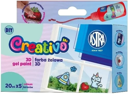Farby do tworzenia naklejek żelowych 5kol ASTRA - tantis.pl