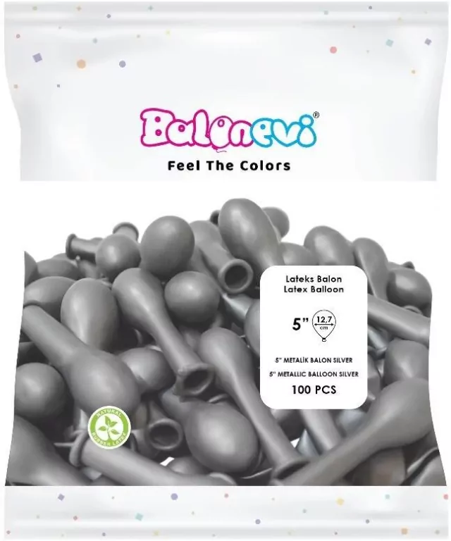 Balony lateksowe Metallic srebrne 12cm - tantis.pl