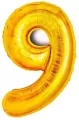 Balon foliowy złoty cyfra 9, wys.81 cm  BCF-955-9 - tantis.pl