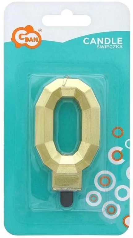 Świeczka Cyfra 0 Diament 7.6cm - tantis.pl