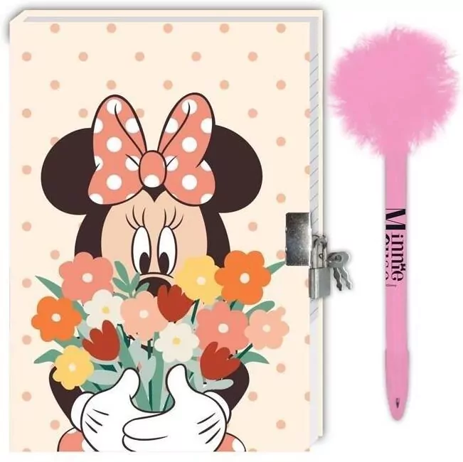 Pamiętnik+długopis z pomponem Minnie - tantis.pl