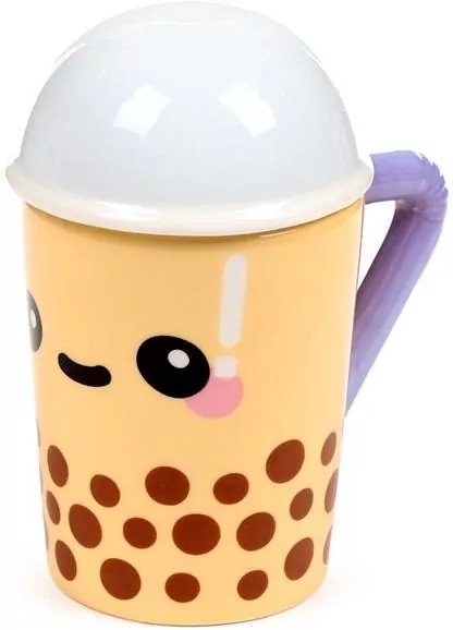 Kubek ceramiczny z przykrywką Bubble Tea - tantis.pl
