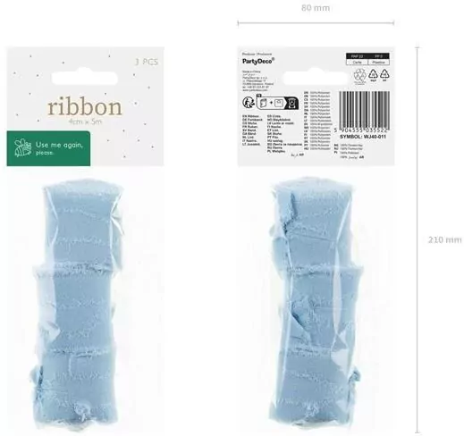 Wstążka szyfonowa 40mm/5m. Błękit - tantis.pl