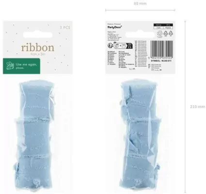 Wstążka szyfonowa 40mm/5m. Błękit